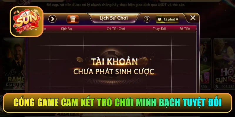 Cổng game cam kết trò chơi minh bạch tuyệt đối